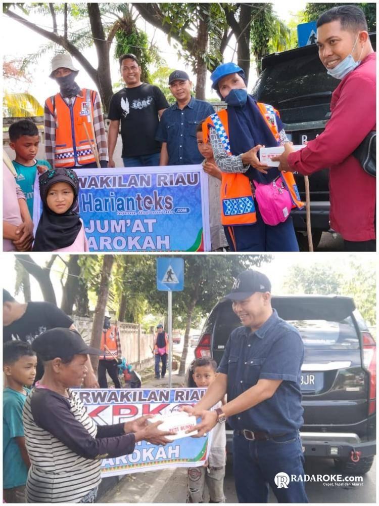 Harianteks.com dan Koran Penyelidik Korupsi Berbagi di Jumat Barokah