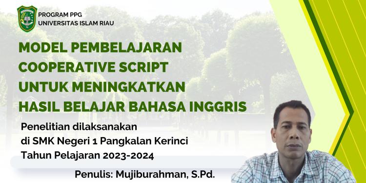 Model Pembelajaran Cooperative Script untuk Meningkatkan Hasil Belajar Bahasa Inggris
