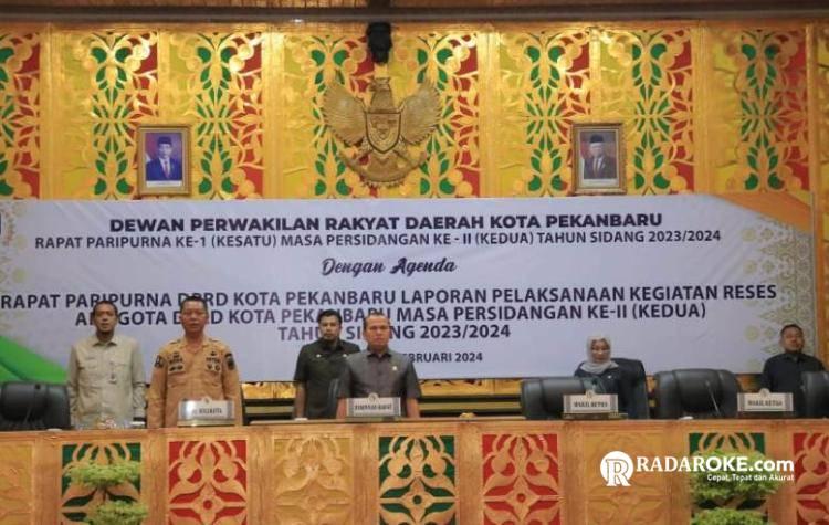 Ketua DPRD Pekanbaru Pimpin Rapat Paripurna Laporan Reses Ke-2 Tahun 2023-2024