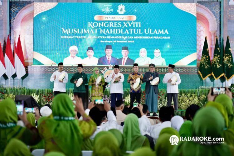 Menteri Nusron Dampingi Presiden Buka Kongres XVIII Muslimat NU