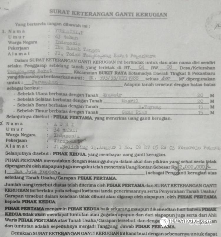 Tumpang Tindih Surat Tanah Warga, Praktisi Hukum Pertanyakan Kinerja Lurah Tangkerang Barat Pekanbaru