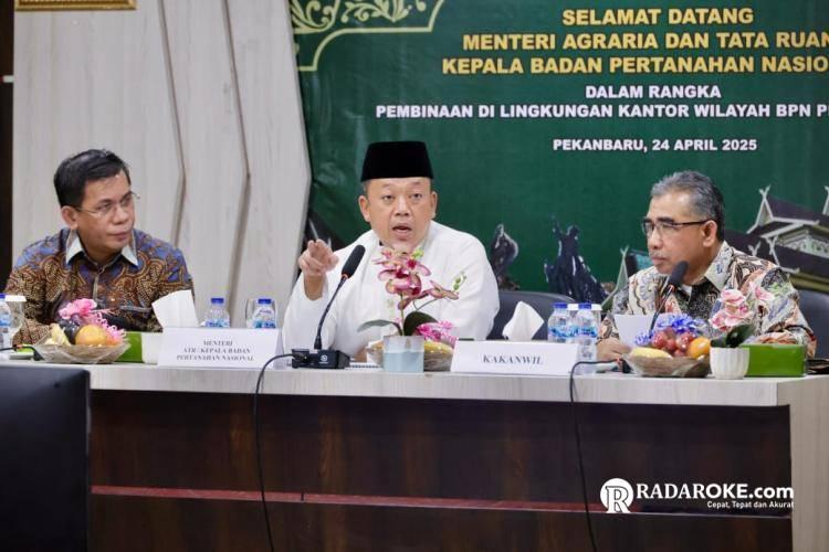 Bina Jajaran Kanwil BPN Provinsi Riau, Menteri Nusron Tegaskan agar Penyelesaian HGU dan Pemetaan Tanah Jadi Prioritas