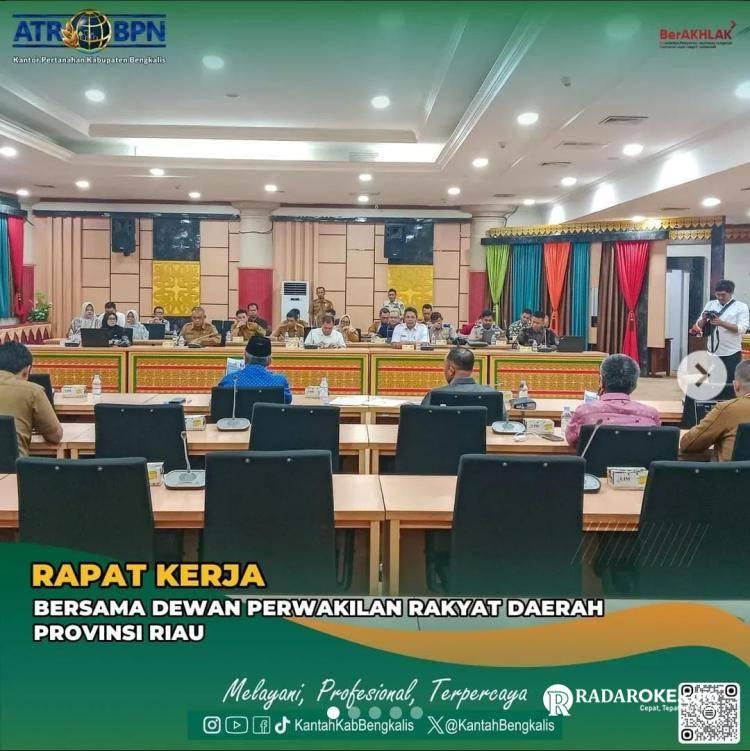 Kantor Pertanahan Kabupaten Bengkalis Ikuti Rapat Pembahasan Ranperda RTRW Provinsi Riau 2023–2043