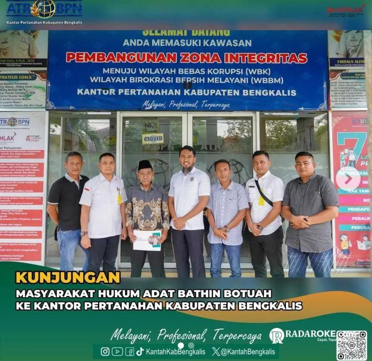 Kantor Pertanahan Kabupaten Bengkalis Terima Kunjungan Masyarakat Hukum Adat Bathin Botuah Bahas Pendaftaran Hak Komunal Tanah Ulayat