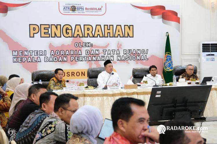 Menteri Nusron Minta Jajaran Kanwil BPN Provinsi Sulawesi Tenggara Percepat Validasi Data Pertanahan dan Tingkatkan Kualitas Layanan