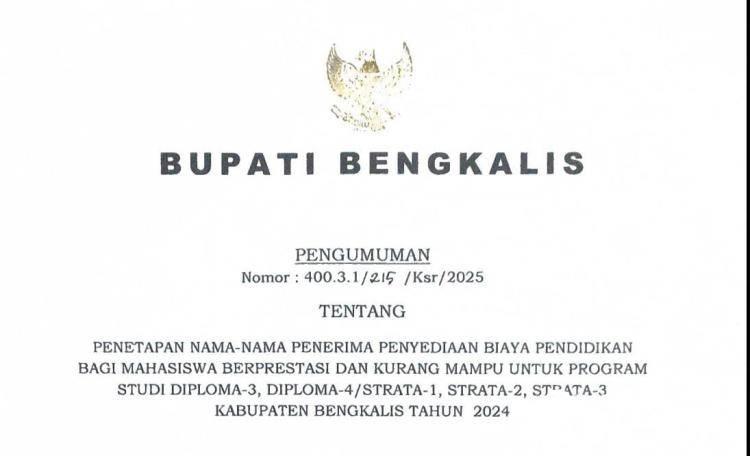 Tepati Janji Beasiswa, Gmni Apresiasi Bupati Kabupaten Bengkalis