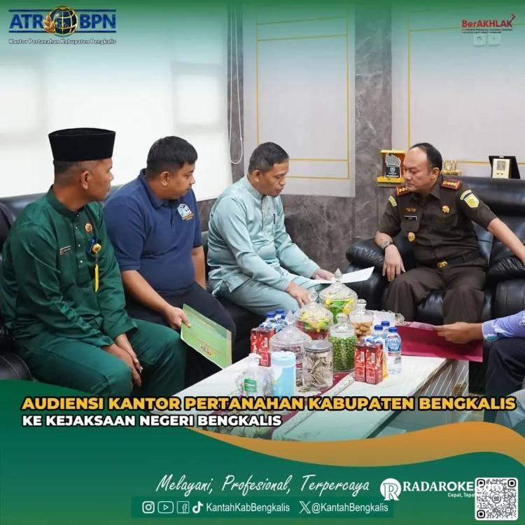 Dukung Sertipikasi Aset Rupbasan, Kantor Pertanahan Bengkalis Lakukan Audiensi ke Kejaksaan Negeri 