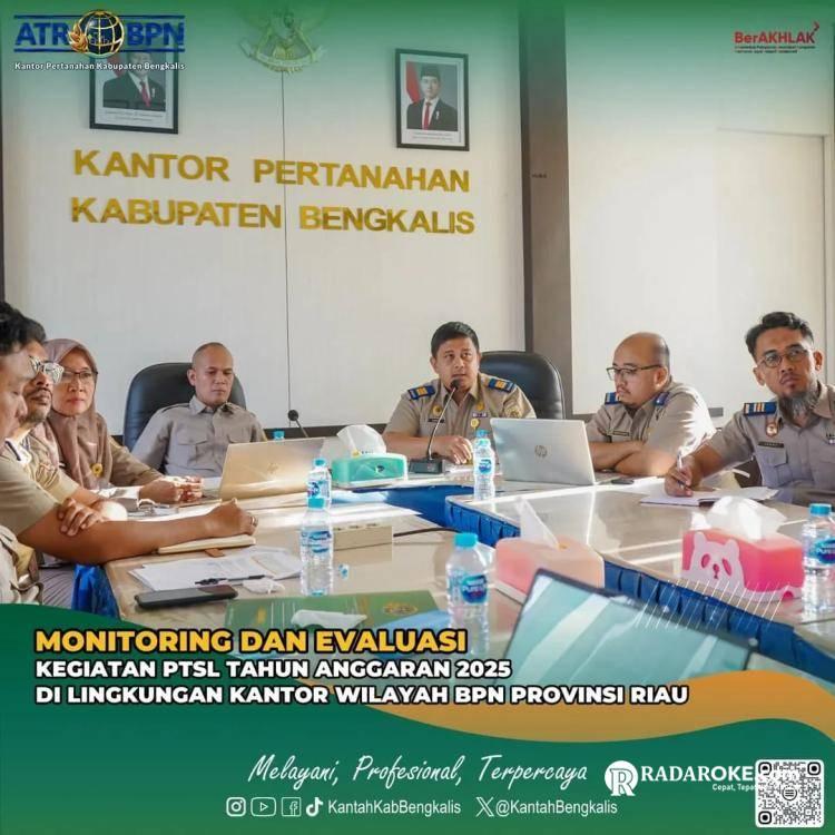 Kantah Bengkalis Ikuti Monitoring dan Evaluasi PTSL Tahun 2025 Secara Virtual
