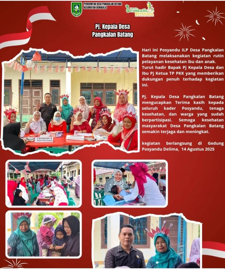 Posyandu ILP Desa Pangkalan Batang Gelar Pelayanan Rutin Kesehatan Ibu dan Anak