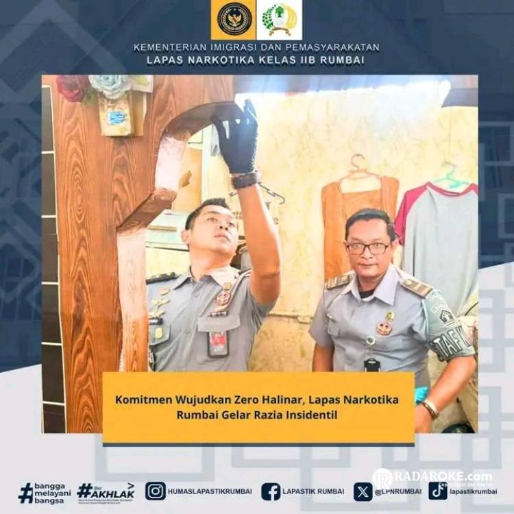 Komitmen Wujudkan Zero Halinar, Lapas Narkotika Rumbai Gelar Razia Insidentil