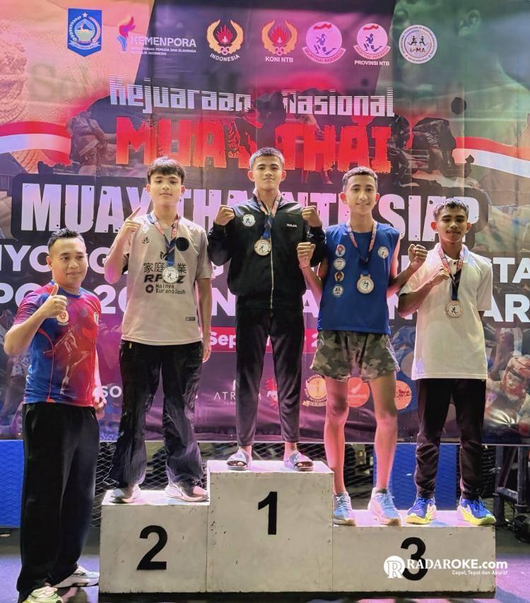 Muaythai Riau Sumbang 2 Emas dan 1 Perunggu di Kejurnas NTB 2025