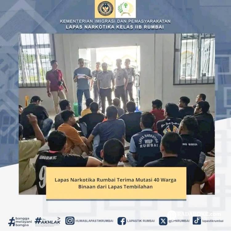 Lapas Narkotika Rumbai Terima Mutasi 40 Warga Binaan dari Lapas Tembilahan