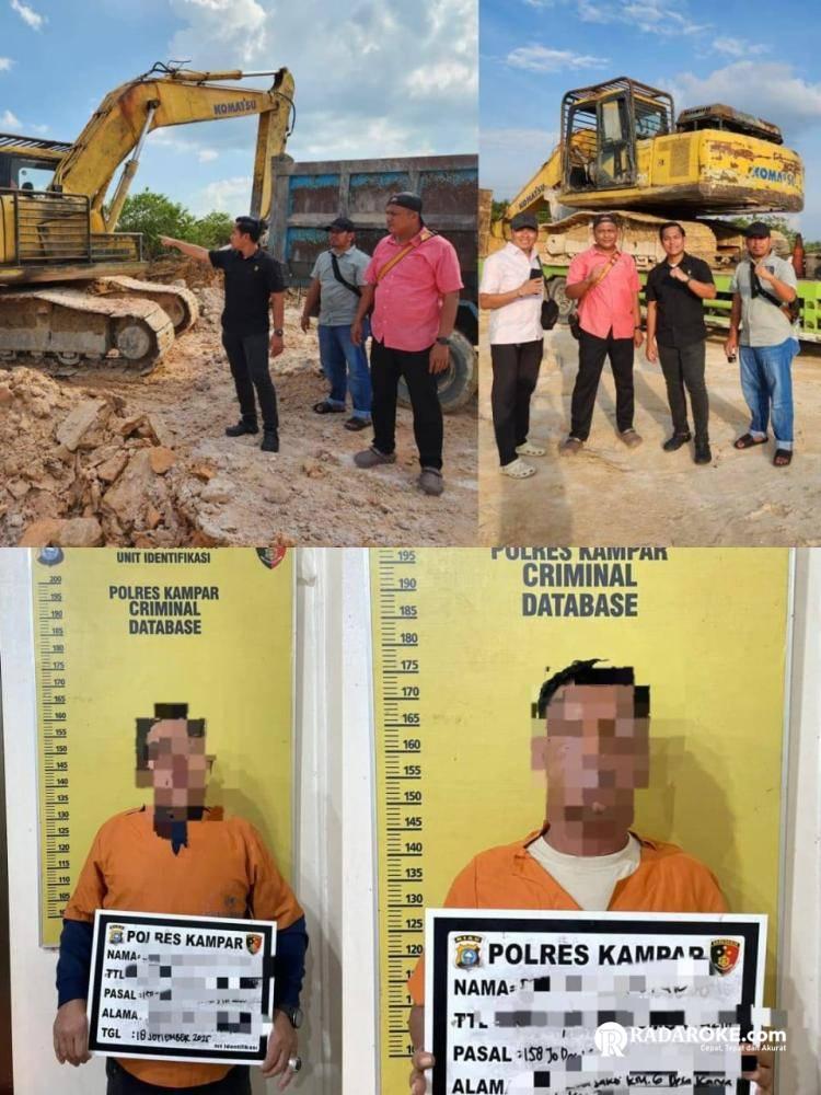 Galian C Ilegal di Kampar Diobrak – Abrik! Polres Kampar Amankan 2 Pelaku dan Sita Alat Berat