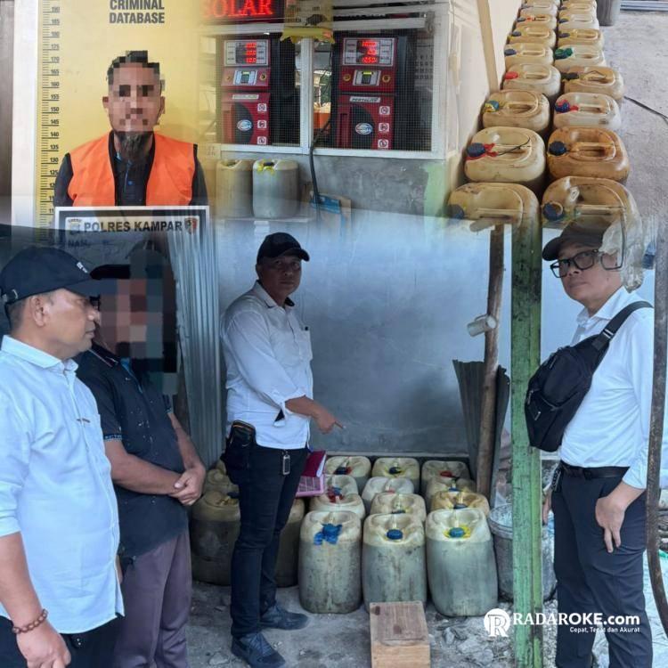 Satreskrim Polres Kampar Tangkap Pelaku Penyalahgunaan BBM Jenis Solar