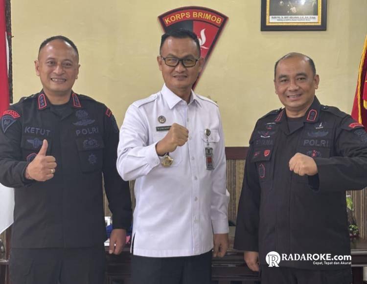 Terus Perkuat Koordinasi Keamanan, Lapas Pekanbaru Bersinergi dengan Brimob Polda Riau