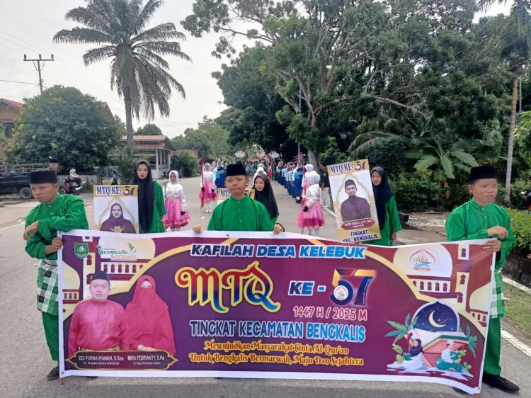 Desa Kelebuk Ikut Meriahkan Pawai Ta’aruf MTQ ke-57 Kecamatan Bengkalis