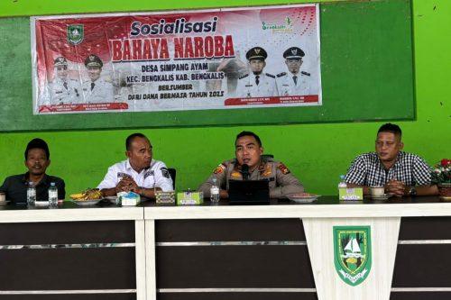 Polsek Bengkalis Gelar Sosialisasi Bahaya Narkoba untuk Masyarakat dan Remaja di Desa Simpang Ayam