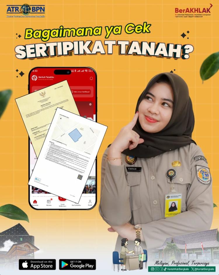 Kantah Bengkalis edukasi publik melalui poster informasi bertema “Bagaimana ya Cek Sertipikat Tanah"