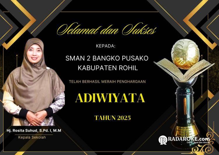 SMAN 2 Bangko Pusako Rohil Raih Adiwiyata, Kepsek: Semoga Kedepan Bisa Raih Tingkat Nasional