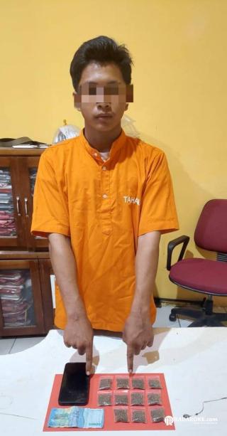 Polsek Tapung Hilir Tangkap Pengedar Gaun Ganja Kering, 18,43 Gram BB Diamankan!