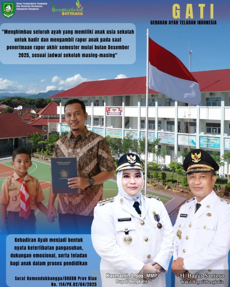 Pemkab Bengkalis Dorong Peran Ayah melalui Gerakan Mengambil Rapor Anak di Sekolah