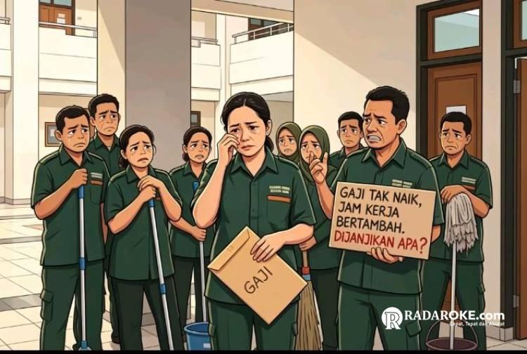 Masuk Jam 6 Pulang Jam 5 Sore, Gaji Petugas Kebersihan Ini Tak Kunjung Naik