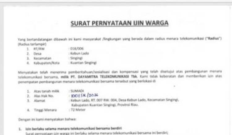 Aroma Manipulasi di Balik Proyek Menara BTS Kebun Lado, Warga Ring Satu "Dibuang" Demi Izin Palsu?