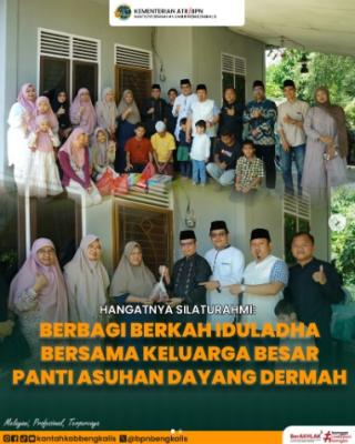 Kantah Bengkalis Salurkan Daging Kurban dan Sembako kepada Panti Asuhan Dayang Dermah