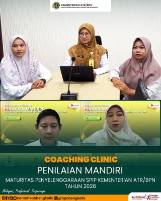 Kantor Pertanahan Kabupaten Bengkalis Ikuti Zoom Meeting Penilaian Mandiri Maturitas SPIP Kementerian ATR/BPN Tahun 2026