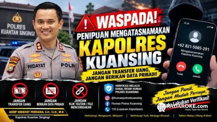 Polres Kuansing Ingatkan Warga Waspada Penipuan Mengatasnamakan Kapolres