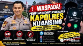 Polres Kuansing Ingatkan Warga Waspada Penipuan Mengatasnamakan Kapolres